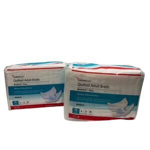 24 CT CardinalHealth Wings PLUS Adult M Quilted Incontinence Brief Diapers Heavy